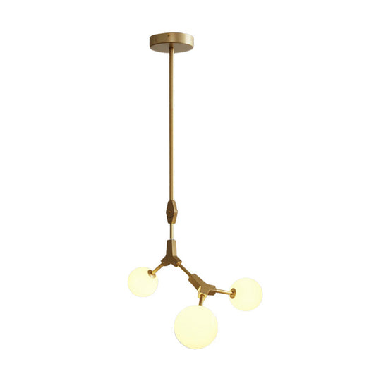 Post-Modern Glass Chandelier In Gold - Molecular Opal Orb 3/5/7 Lights Ideal For Hanging The Sitting