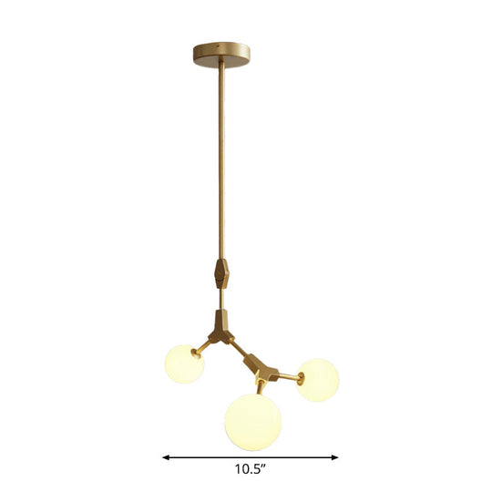 Post-Modern Glass Chandelier In Gold - Molecular Opal Orb 3/5/7 Lights Ideal For Hanging The Sitting