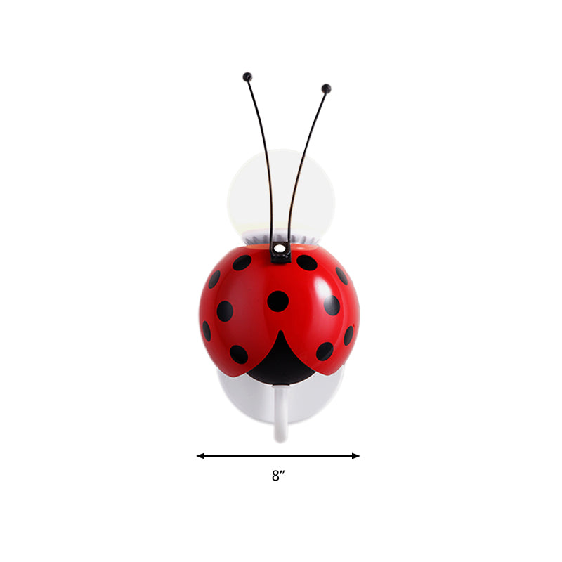 Contemporary Small Red Ladybug Wall Light - Plastic Sconce For Stairs