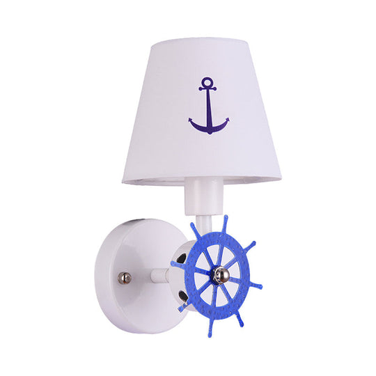 White Seaside Anchor Wall Sconce For Kids Bedroom