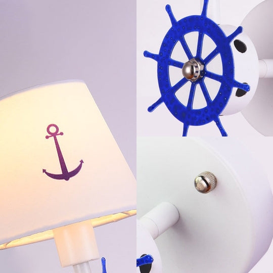 White Seaside Anchor Wall Sconce For Kids Bedroom