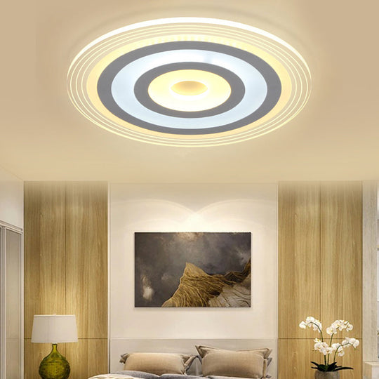 White LED Flush Ceiling Light with Simple Acrylic Style – Ideal for Living Rooms