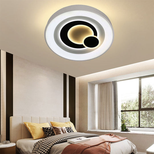 Modern White Led Ceiling Light Stylish Acrylic Lamp For Kitchen Hallway / Round