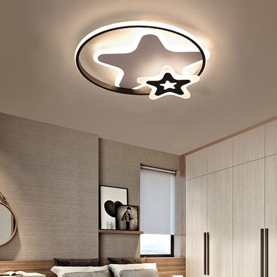 White Star-Shaped LED Ceiling Light for Romantic Bedrooms - Adult & Kid-Friendly