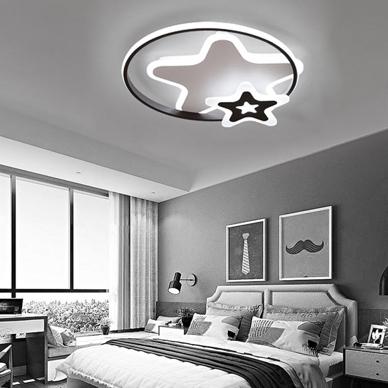 White Star-Shaped LED Ceiling Light for Romantic Bedrooms - Adult & Kid-Friendly