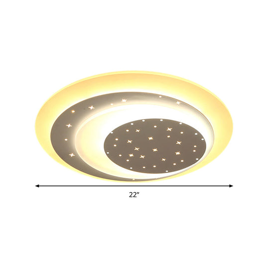 Plafonnier LED en acrylique étoilé en forme de croissant : un plafonnier romantique pour la chambre des filles