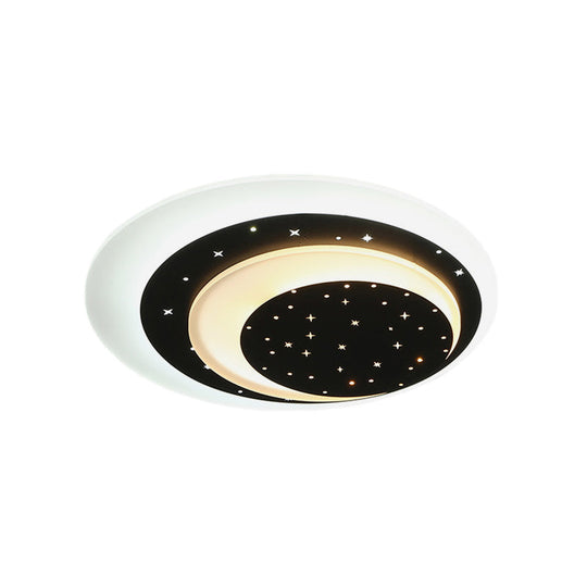 Starlit Acrylic Crescent Led Ceiling Light: A Romantic Flushmount For Girls Bedroom