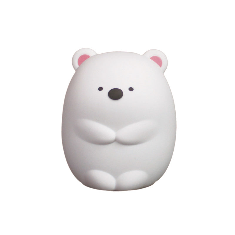 Modern Led Polar Bear Night Lamp In White For Nursing Room