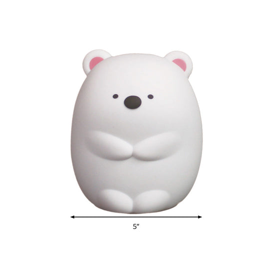 Modern Led Polar Bear Night Lamp In White For Nursing Room