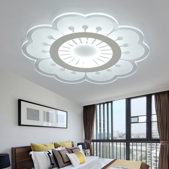 Modern Acrylic Petal Led Ceiling Light: Elegant Flush Mount For Girls Bedroom Clear / 20.5 White