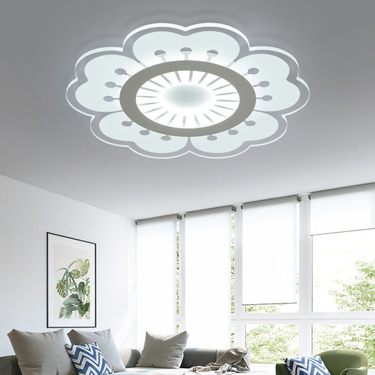 Modern Acrylic Petal Led Ceiling Light: Elegant Flush Mount For Girls Bedroom Clear / 16.5 White