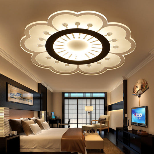 Modern Acrylic Petal Led Ceiling Light: Elegant Flush Mount For Girls Bedroom Clear / 20.5 Warm