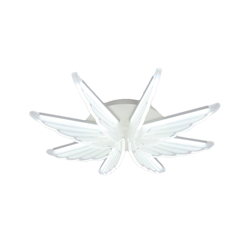 Romantic White Wing Flush Led Ceiling Lamp For Baby Room