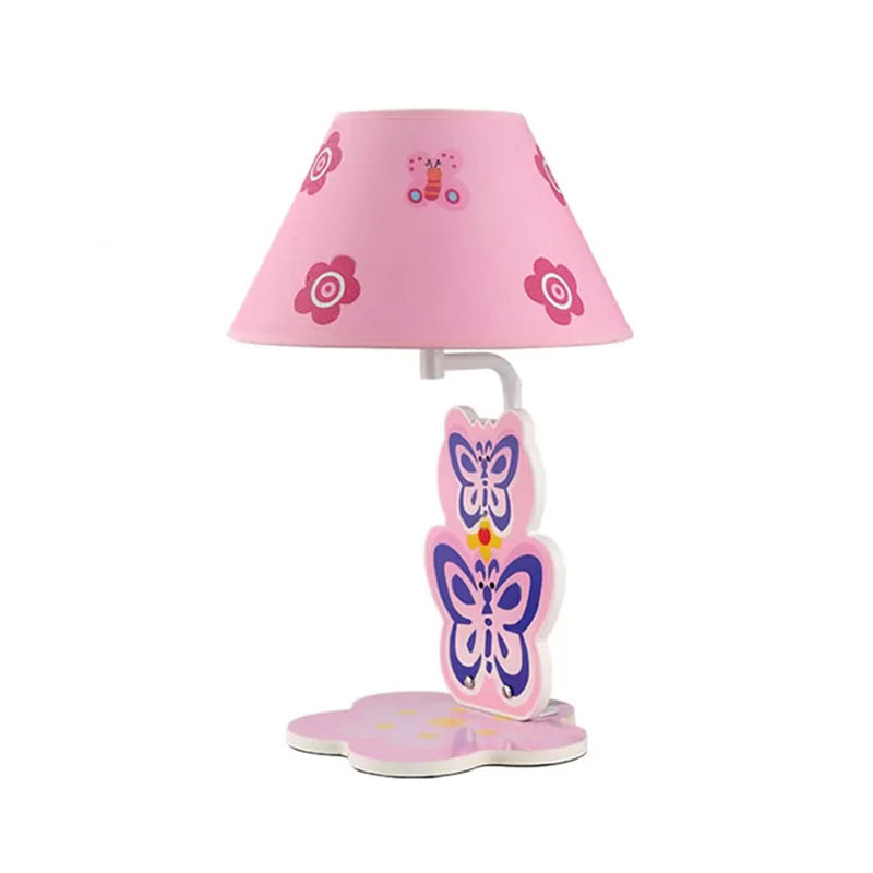 Metal Butterfly Desk Lamp In Pink For Child Bedroom