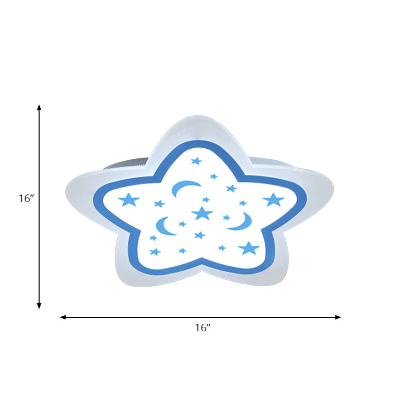 Plafonnier Art Déco en forme d'étoile pour chambre d'enfant - Montage encastré en acrylique