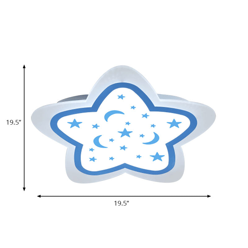Plafonnier Art Déco en forme d'étoile pour chambre d'enfant - Montage encastré en acrylique
