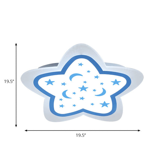 Plafonnier Art Déco en forme d'étoile pour chambre d'enfant - Montage encastré en acrylique