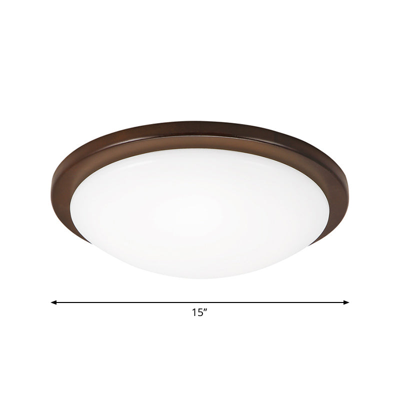 Simple Wood Flush Mount Ceiling Light With Led Round/Square/Flower Design 14/15/18 Wide Acrylic