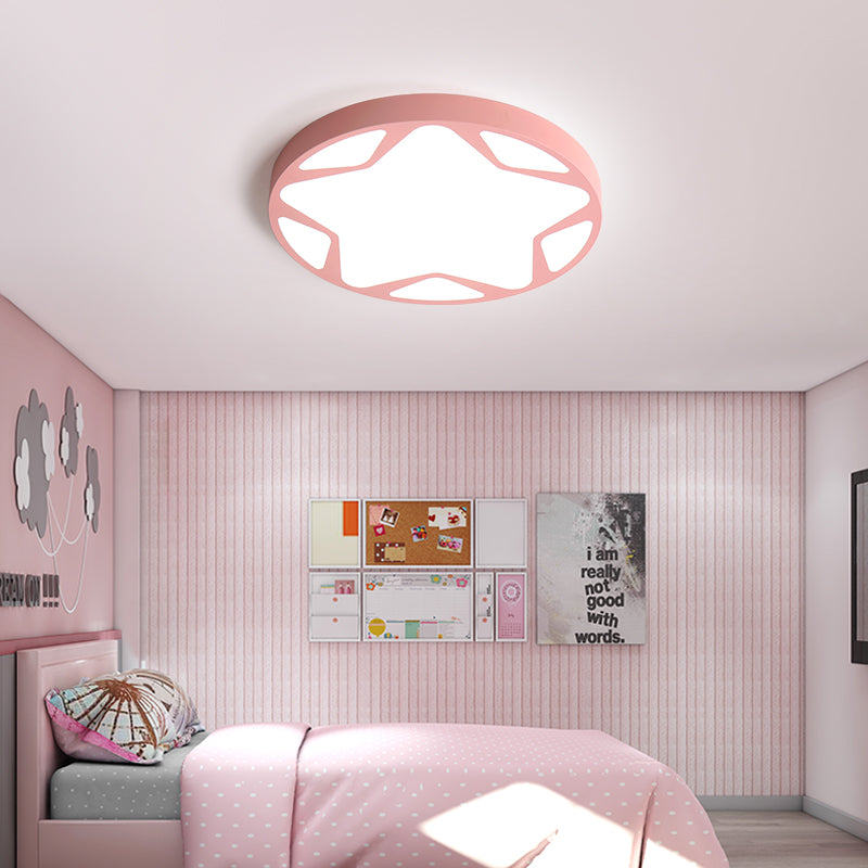 Macaron Loft Acrylic Ceiling Lamp: Candy Colored Flush Light for Child Bedroom