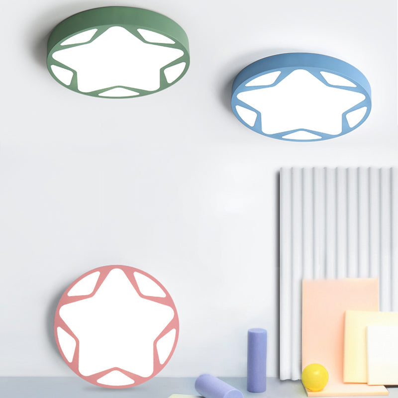 Macaron Loft Acrylic Ceiling Lamp: Candy Colored Flush Light for Child Bedroom