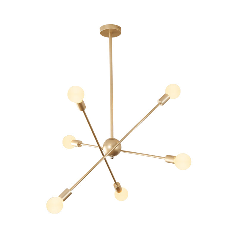 Postmodern Gold Sputnik Chandelier - 6/8 Bulbs Ceiling Light Suspension