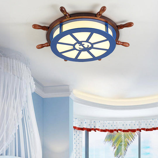 Nautical Blue Ceiling Lamp with Anchor for Nursing Rooms