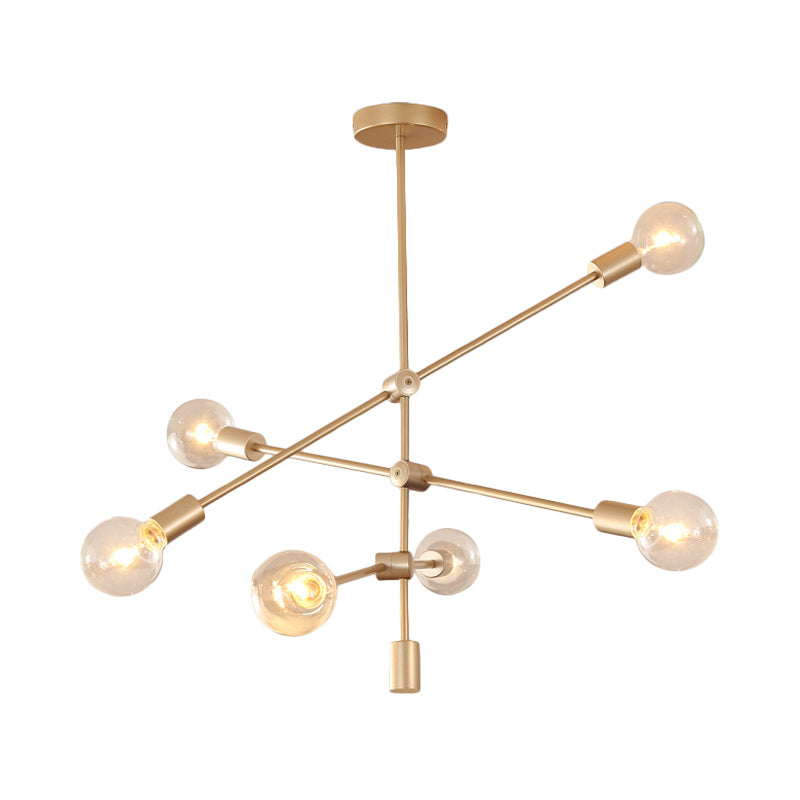 Postmodern Mobile Arm Metal Drop Lamp: 2/3-Tier, Gold, 4/5/7-Light Hanging Chandelier for Table