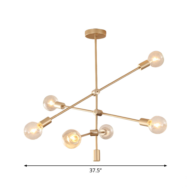 Postmodern Mobile Arm Metal Drop Lamp: 2/3-Tier, Gold, 4/5/7-Light Hanging Chandelier for Table