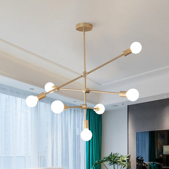 Postmodern Mobile Arm Metal Drop Lamp: 2/3-Tier, Gold, 4/5/7-Light Hanging Chandelier for Table