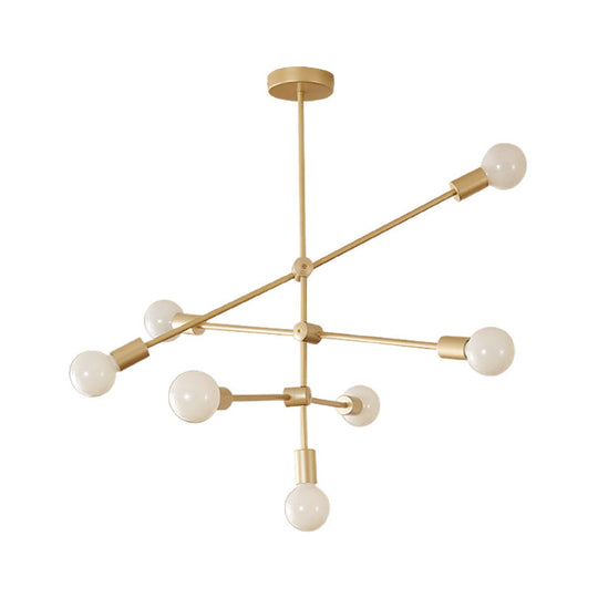 Postmodern Mobile Arm Metal Drop Lamp: 2/3-Tier, Gold, 4/5/7-Light Hanging Chandelier for Table