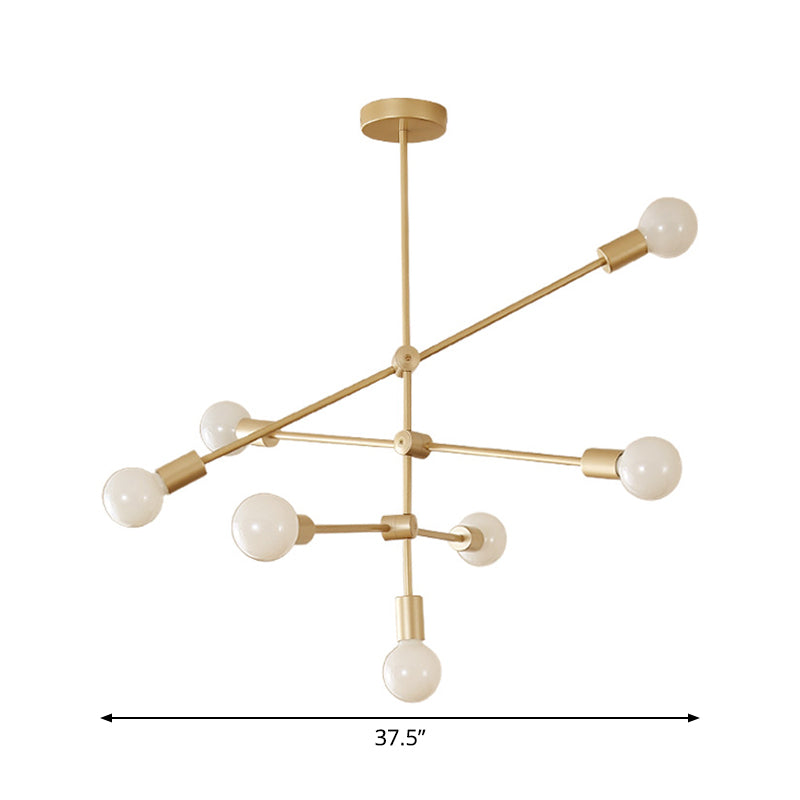 Postmodern Mobile Arm Metal Drop Lamp: 2/3-Tier, Gold, 4/5/7-Light Hanging Chandelier for Table