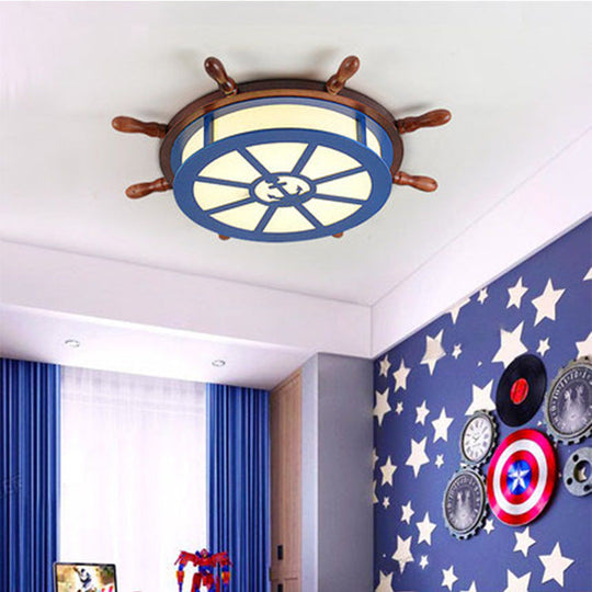 Nautical Blue Ceiling Lamp with Anchor for Nursing Rooms