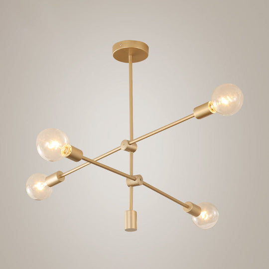 Postmodern Mobile Arm Metal Drop Lamp: 2/3-Tier, Gold, 4/5/7-Light Hanging Chandelier for Table