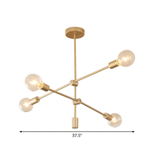 Postmodern Mobile Arm Metal Drop Lamp: 2/3-Tier, Gold, 4/5/7-Light Hanging Chandelier for Table