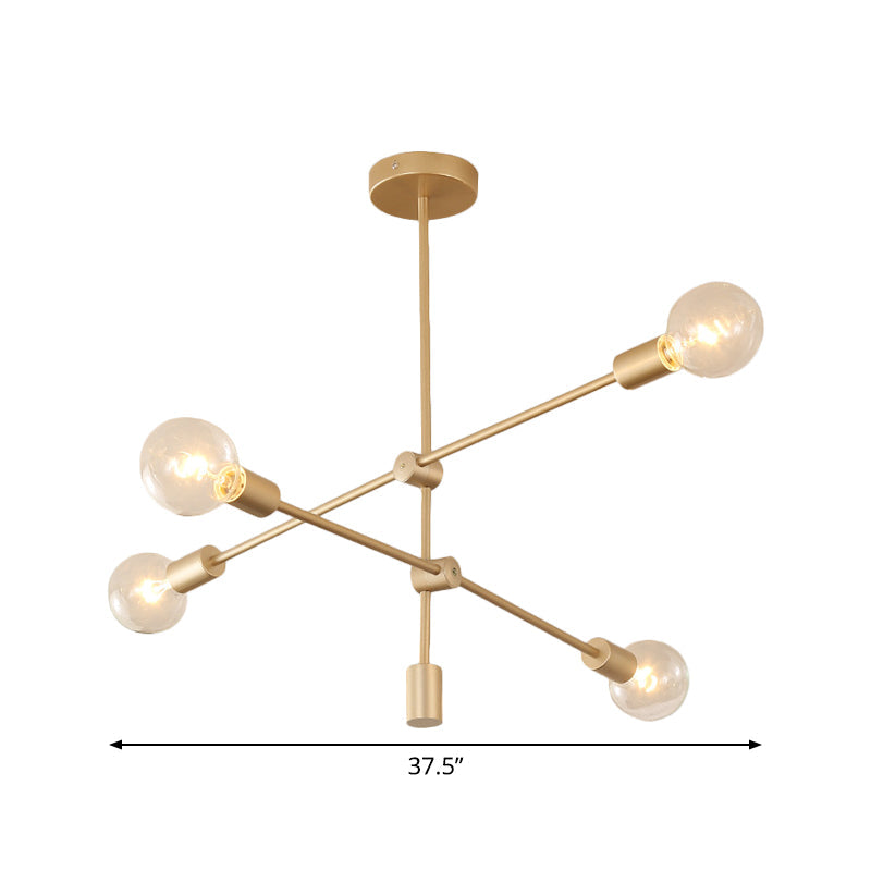 Modern 2/3-Tier Metal Drop Lamp With 4/5/7 Gold Hanging Chandelier Over Table