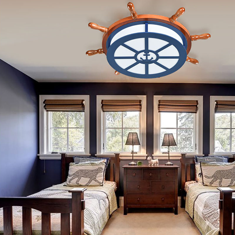 Nautical Blue Ceiling Lamp with Anchor for Nursing Rooms