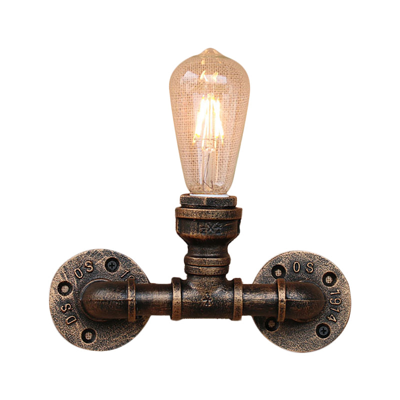 Modern Industrial 1/3-Light Wrought Iron Wall Lamp In Bronze For Kitchen Mounted