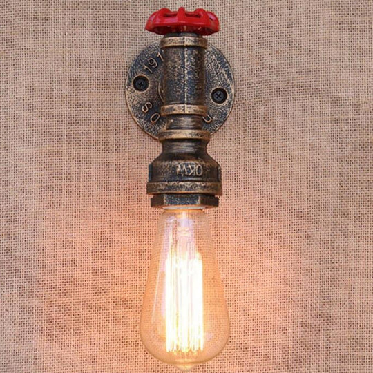 Modern Industrial 1/3-Light Wrought Iron Wall Lamp In Bronze For Kitchen Mounted / E