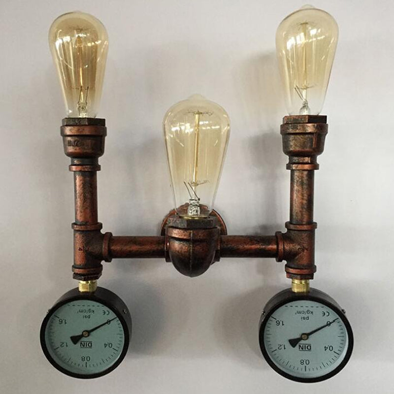 Modern Industrial 1/3-Light Wrought Iron Wall Lamp In Bronze For Kitchen Mounted