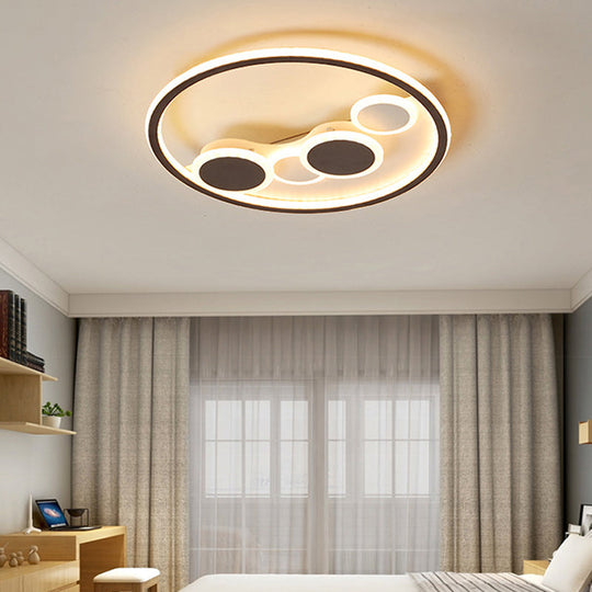 Modern Acrylic Black LED Flush Ceiling Light for Cloth Shop