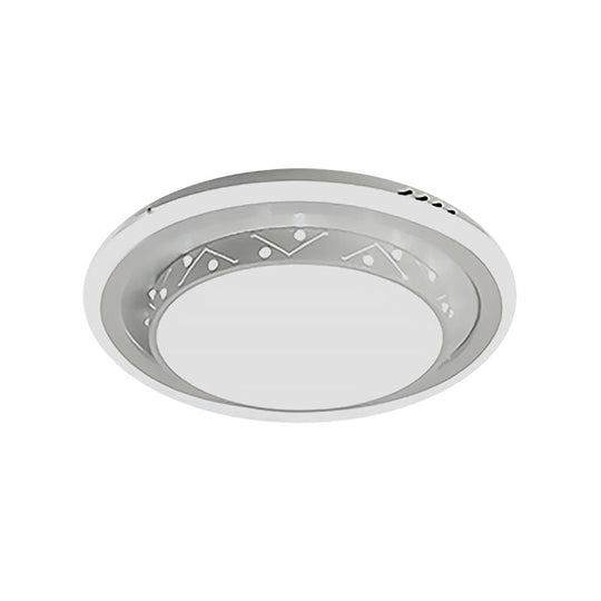 Art Deco Circle Flush Mount Ceiling Light With Acrylic Shade - Ideal For Bedroom