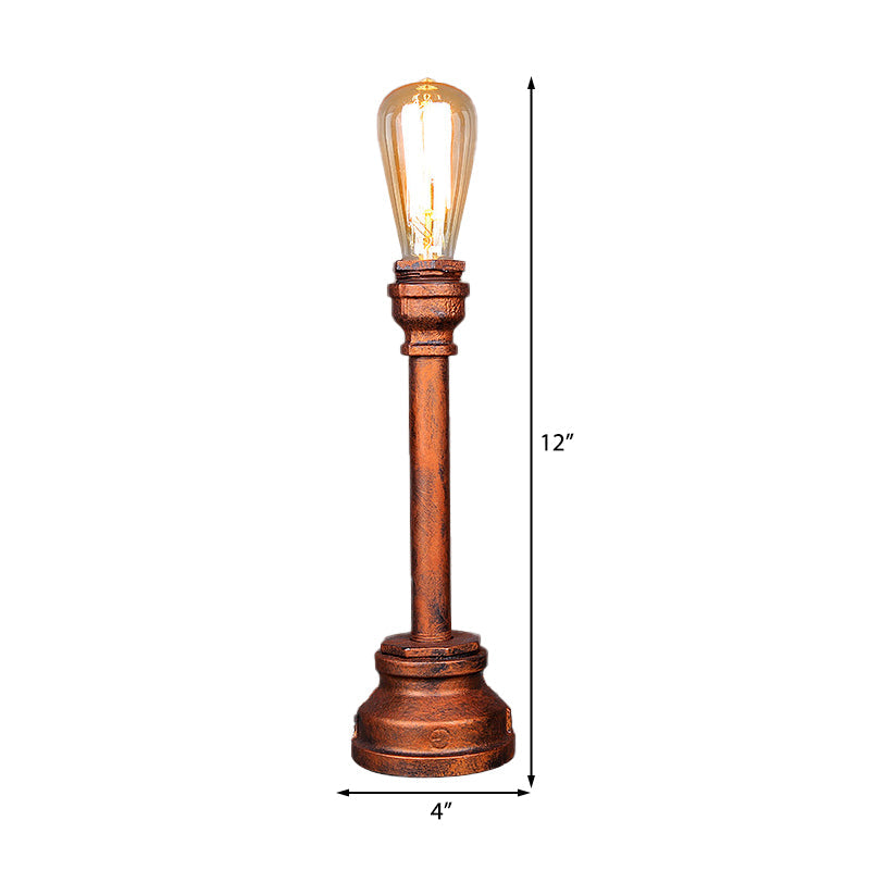 Industrial Style Copper Table Lamp With Pipe Design - Perfect For Restaurants