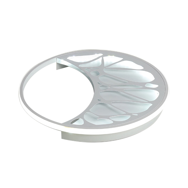 Sleek Crescent LED Flush Ceiling Light: Modern Acrylic White Lamp for Living Room