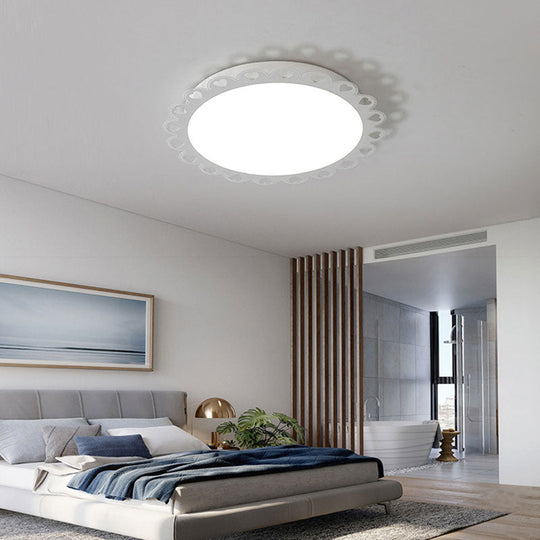 White Led Nordic Flush Mount Ceiling Light For Living Room