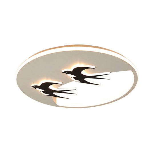 Energy-Saving LED Bird Flush Mount Light for Kids' Bedrooms - Animal Inspired Ceiling Lamp