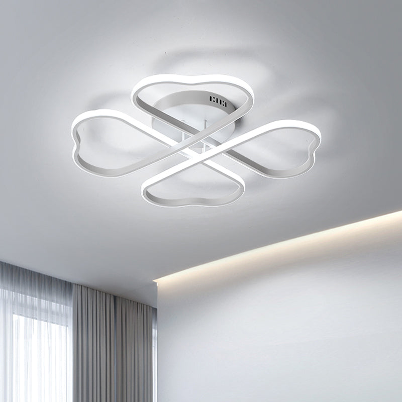 Minimalistic Heart Shape Acrylic Flush Mount Led Ceiling Light In 18/23/28 - Warm/White/3 Color