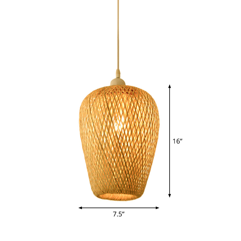 Modern Bamboo Pendant Lamp: Asian-Inspired Single-Head Lighting Fixture For Restaurants Twisted