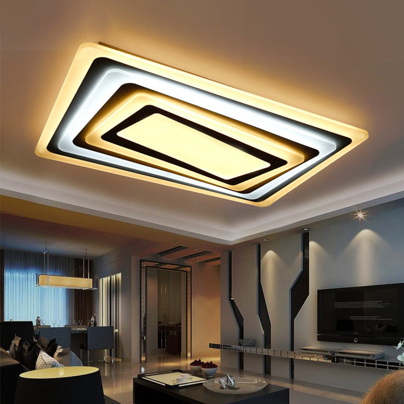 Contemporary Led Ceiling Lamp: Acrylic Spiral Design Flush Mount In White Warm/White Light -