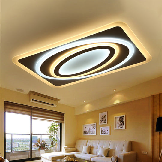 Kids Room Led Ceiling Light - Spacetime Wormhole Flush Mount Acrylic (21.5 38 47) Modern Warm/White