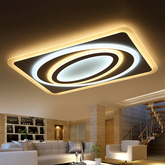 Kids Room LED Ceiling Light - Spacetime Wormhole Flush Mount Acrylic (21.5", 38", 47"), Modern Warm/White Lighting